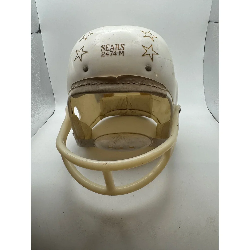 Vintage Sears 2474 M Youth Football Helmet Stars Face Guard‎ shoulder Pads
